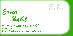 erno wahl business card